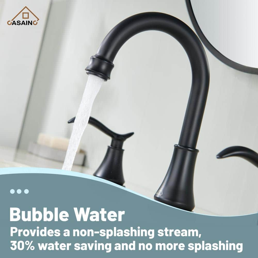 8-inch Widespread Faucet 2-handle Bathroom Faucet with Drain