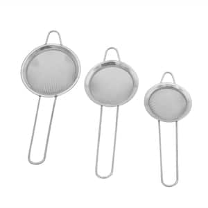 2.5 in. /2.75 in. /3 in. Mini Stainless Steel Strainers Set of 3