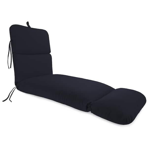 Jordan Manufacturing 74 in. x 22 in. Veranda Navy Solid Rectangular Knife Edge Outdoor Chaise Lounge Cushion with Ties and Hanger Loop