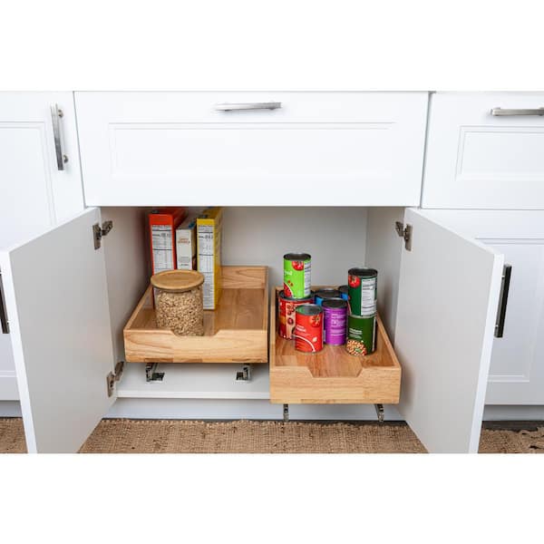 14.5 in. 2-Tier Pull-Out Wood Cabinet Organizer 24521-1 - The Home