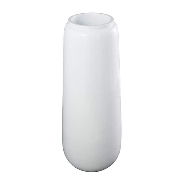 40 in. White Tall Floor Resin Decorative Vase