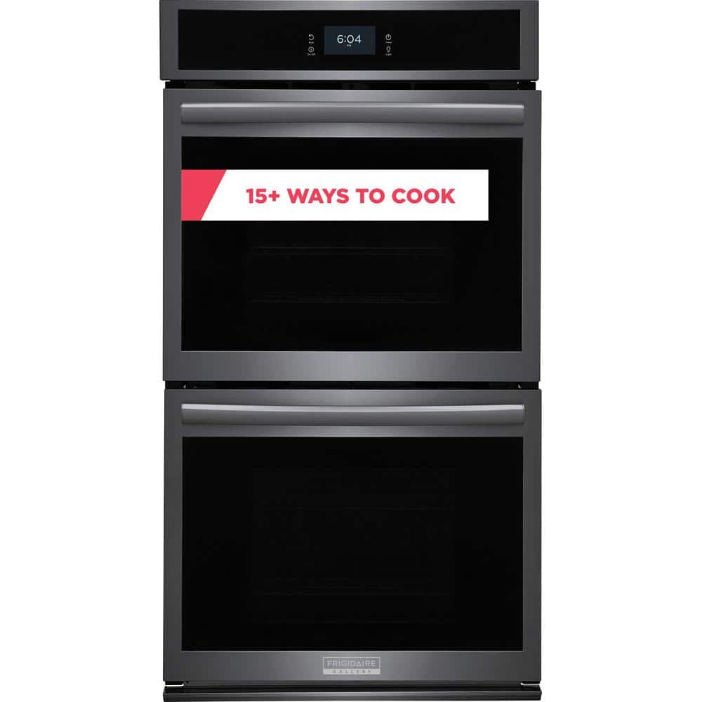Gallery 27 in. Double Electric Built-In Wall Oven with Total Convection in Smudge-Proof Black Stainless Steel
