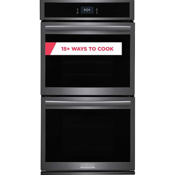 Frigidaire Gallery 27 in. Double Electric Built-In Wall Oven with Total Convection in Smudge-Proof Black Stainless Steel