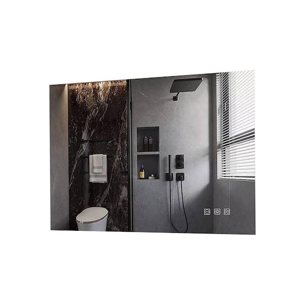 Unbranded 36 in. W x 28 in. H Rectangular Aluminum Framed LED Wall Mount Anti-Fog Dimmable Bathroom Vanity Mirror