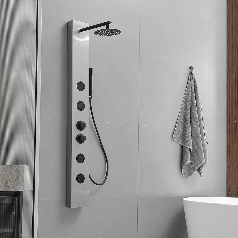 Black Nickel Multi-Function Shower Panel with Body Jets