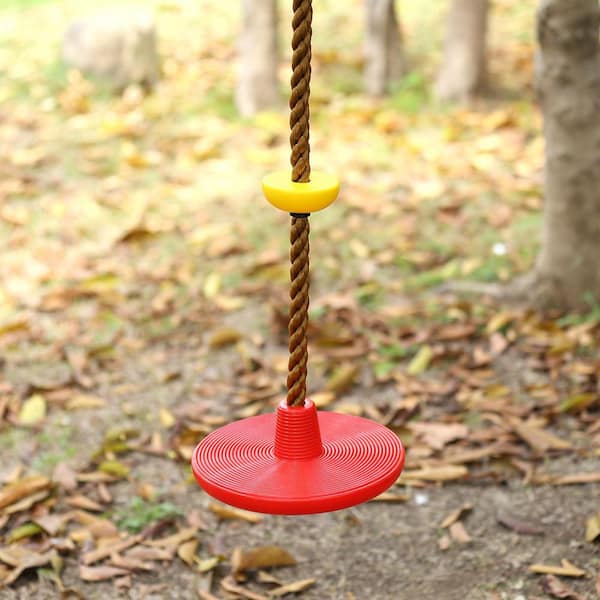Red Heavy Duty Tree Swing with Platforms and Disc Seat Set for