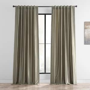 Warm Stone Brown Vintage Textured Faux Dupioni Silk Light Filtering Curtain - 50 in. W x 84 in. L (1 Panel)