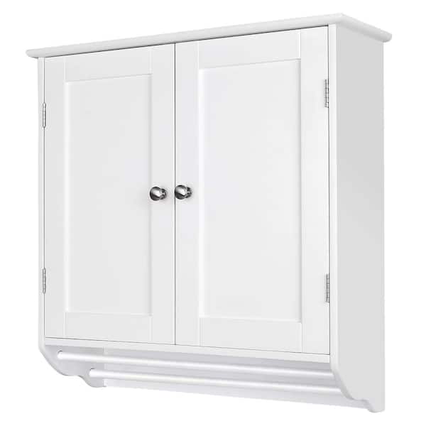 Veikous 24 4 In W X 8 6 D 23 H White Wooden Wall Mounted Bathroom Cabinet Storage Organizer Bc 002 - White Wood Wall Mounted Bathroom Cabinet
