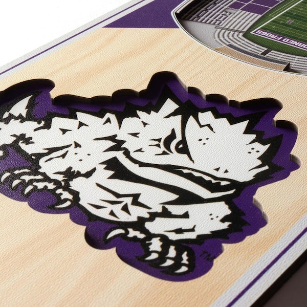 YouTheFan 953449 6 x 19 in. NCAA TCU Horned Frogs 3D Stadium Banner - Amon G. Carter Stadium