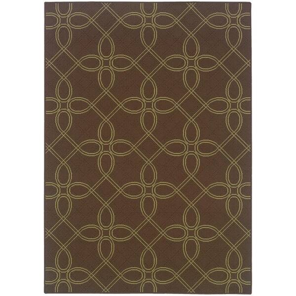 Home Decorators Collection Labyrinth Brown 4 ft. x 6 ft. Indoor/Outdoor Area Rug