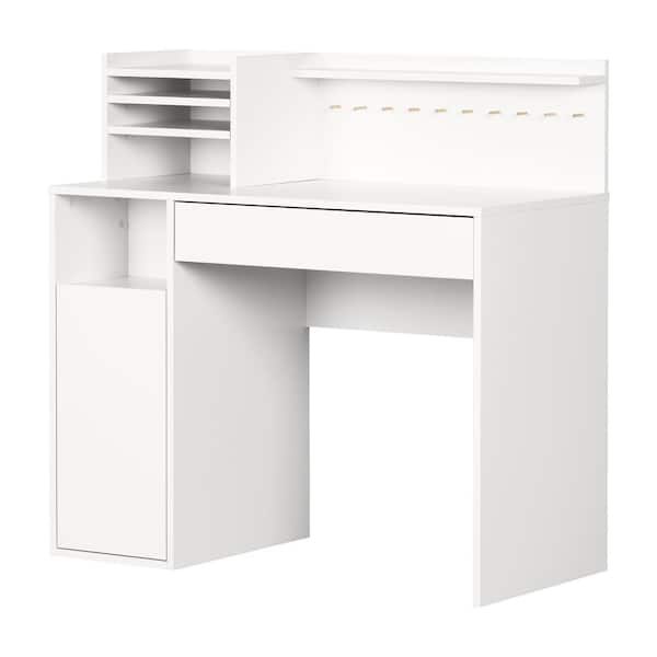 South Shore Crea 1-Drawer Pure White Finish Craft table (40.25 in H. X 19.5 in W.)