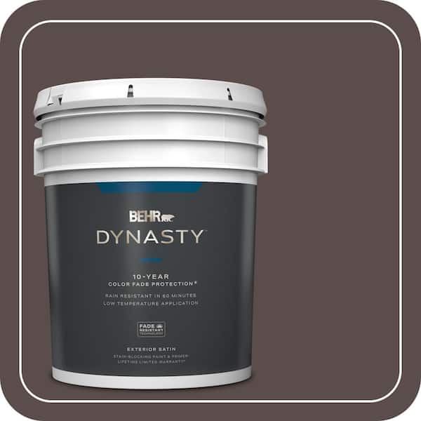 BEHR DYNASTY 5 gal. #ECC-28-3 Charred Hickory Satin Enamel Exterior Stain-Blocking Paint & Primer
