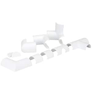1/2 in. Round Baseboard Accessory Pack, White