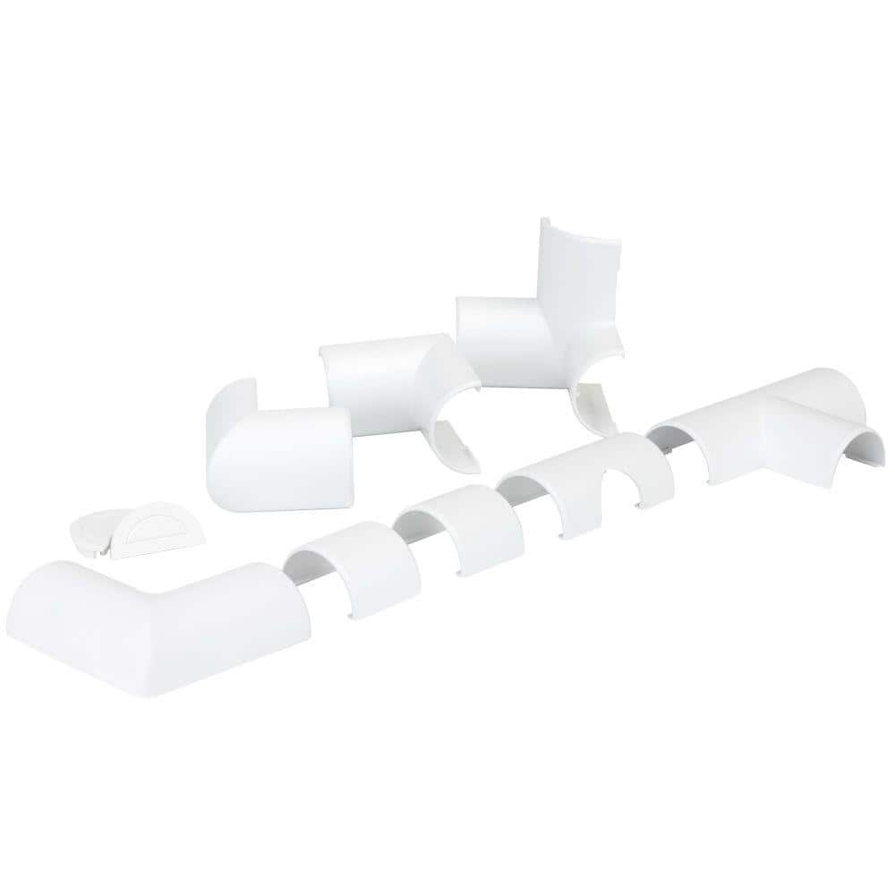 Commercial Electric 5 ft. 1/4 Round Baseboard Cord Channel, White