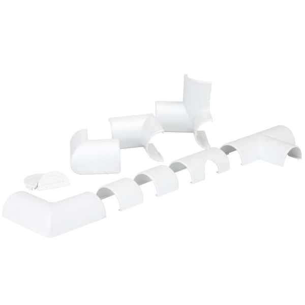 Commercial Electric 5 ft. 1/2 Round Baseboard Cord Channel, White