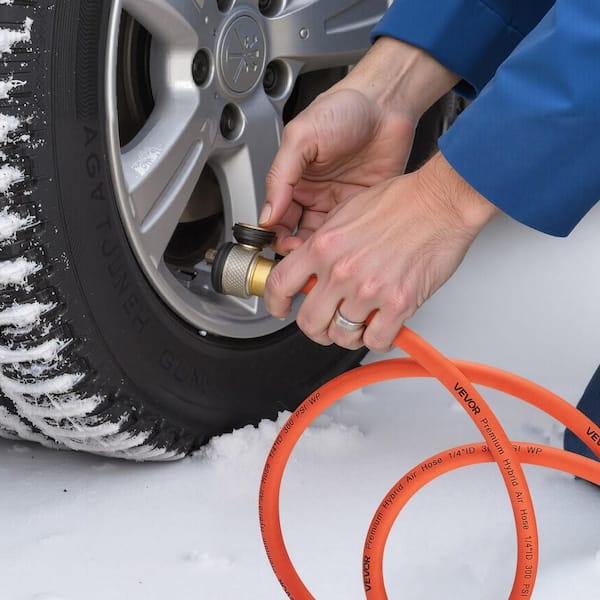 Air Hose, 1/4in. x 250ft. Hybrid Air Hose, Lightweight, Kink Resistant, Pneumatic Hoses with Three-Layer Hybrid Material