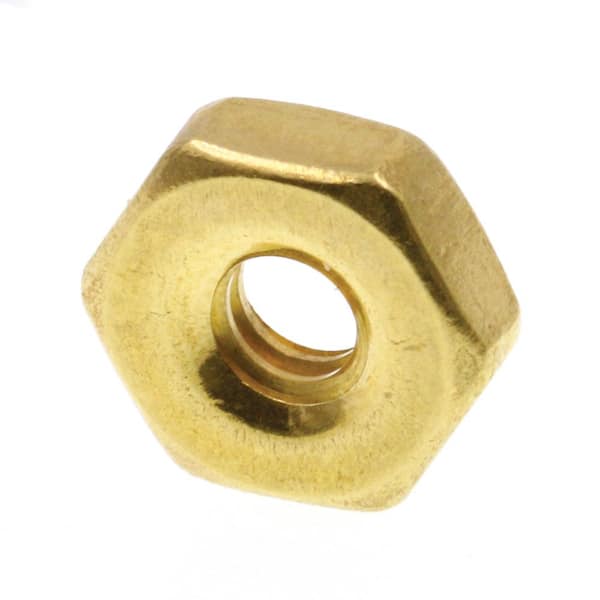 Prime-Line #6-32 Solid Brass Machine Screw Hex Nuts (100-Pack)