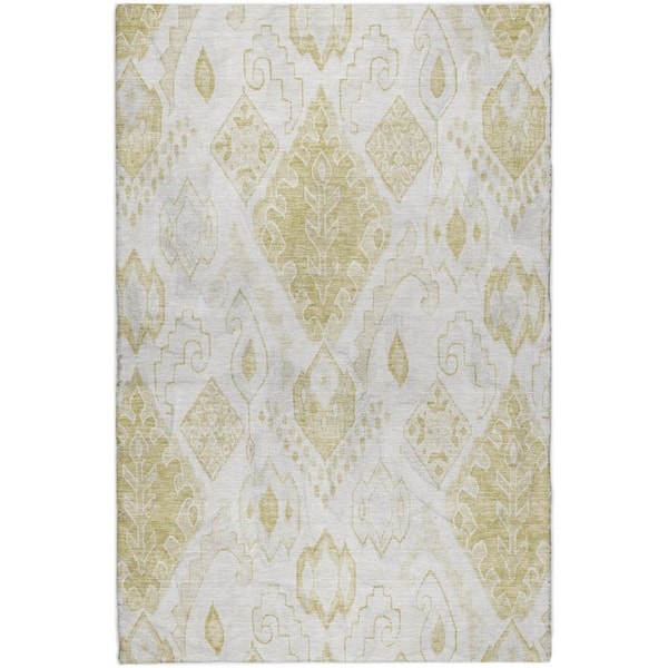 Dream Shag Premium Machine Washable Abstract ADS776 Beige 3 ft. x 5 ft. Area Rug