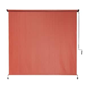 Terracotta UV Blocking Fade Resistant Fabric Exterior Roller Shade 72 in. W x 72 in. L