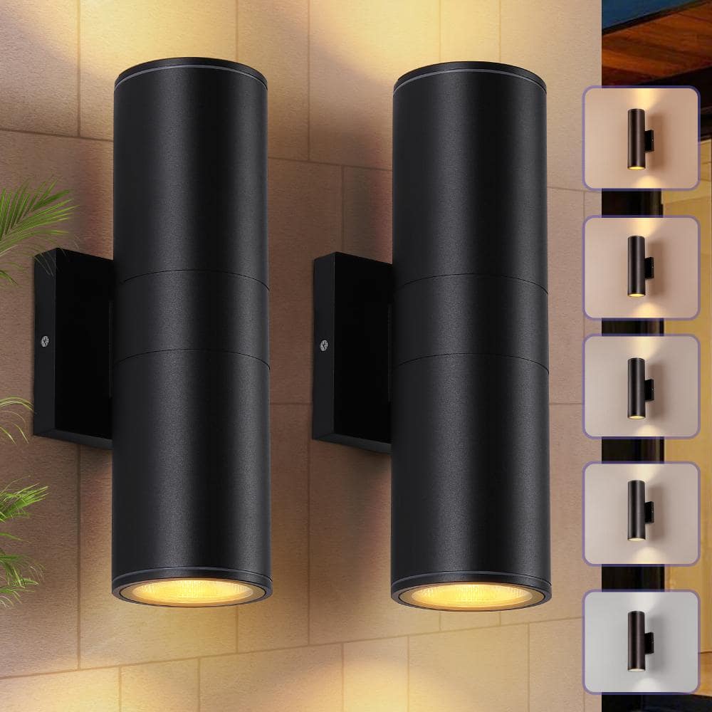 GMGSROM 11.5 in. 2-Light 5-Color Temperature Adjustable Black