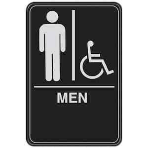6 in. x 9 in. Men Handicap Accessible ADA Restroom Sign with Braille