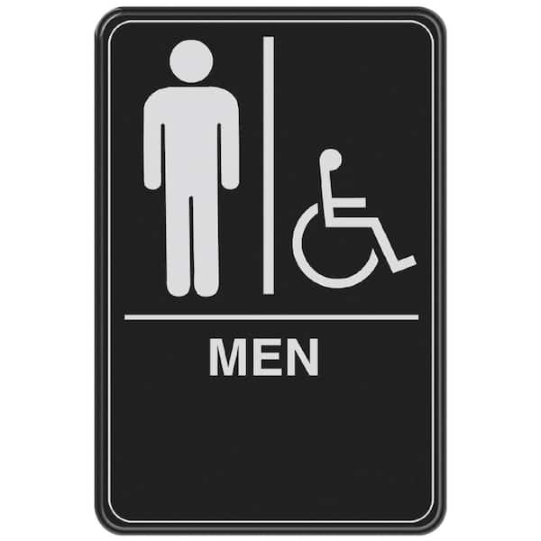 6 in. x 9 in. Men Handicap Accessible ADA Restroom Sign with Braille