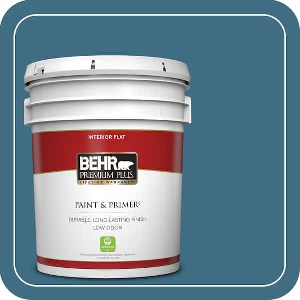 BEHR PREMIUM PLUS 5 gal. #560D-6 Seven Seas Flat Low Odor Interior Paint & Primer