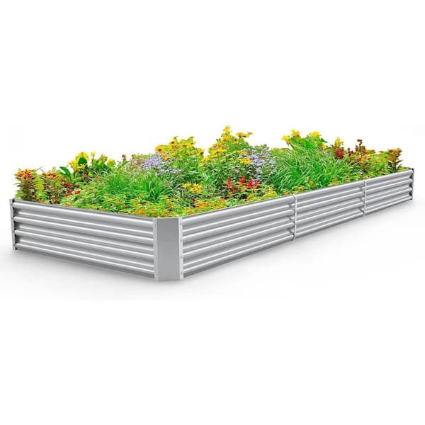 Galvanized Raised Garden Bed Kit 144in. L x 48in. W x 12in. H Metal Planter Outdoor Large Capacity
