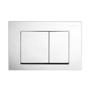 Wall Mount Dual Flush Actuator Plate with Square Push Buttons, Chrome