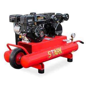 10 Gal. 6.5 HP Portable Gas-Powered Twin Stack Air Compressor with Built-in Handles