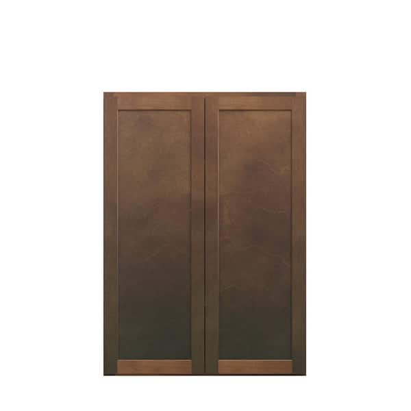 Amherst Shaker 30 in. W x 42 in. H x 12 in. D in Walnut Plywood Assembled Wall Cabinet