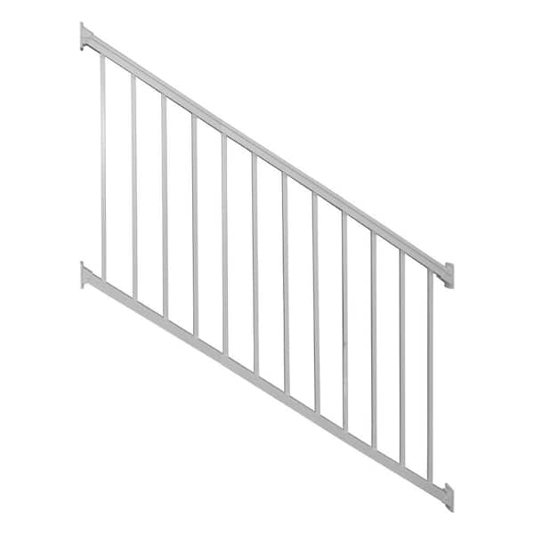 Weatherables Stanford 36 in. H x 72 in. W Textured White Aluminum Stair ...