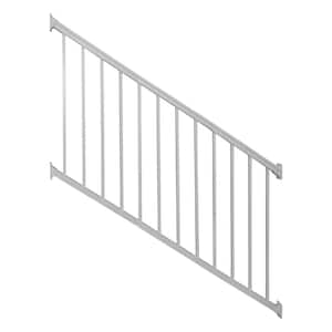 Stanford 42 in. H x 96 in. W Textured White Aluminum Stair Railing Kit