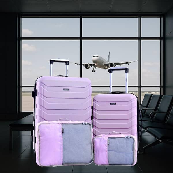 Wrangler DURHAM 4-Piece LILAC HARDSIDE VERTICALS SET & 2 PACKING