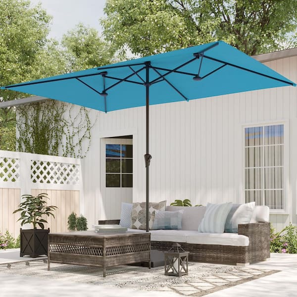 11 ft patio table umbrella Lyon button tilt feature lets you adjust the canopy angle as the sun moves throughout the day Abba Patio 11FT Lyon Outdoor