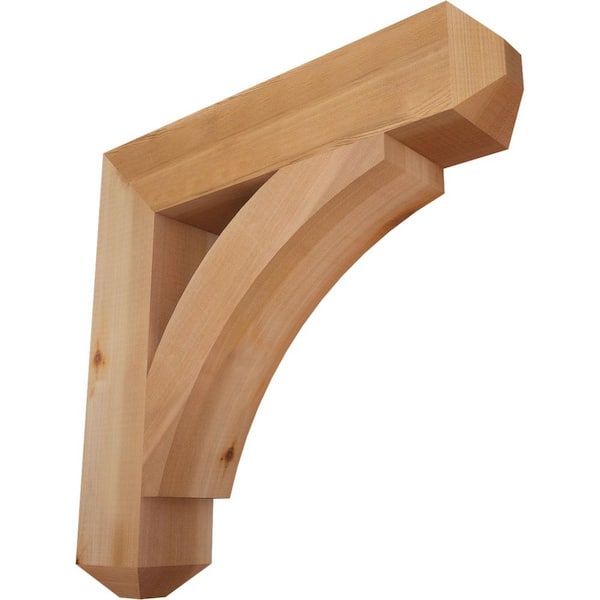 Ekena Millwork 3.5 in. x 20 in. x 20 in. Western Red Cedar Thorton Craftsman Smooth Bracket