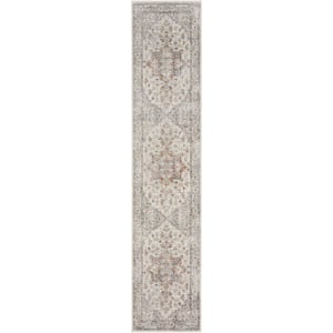 Astra Machine Washable Grey/Multi 2 ft. x 12 ft. Vintage Persian Traditional Kitchen Runner Area Rug