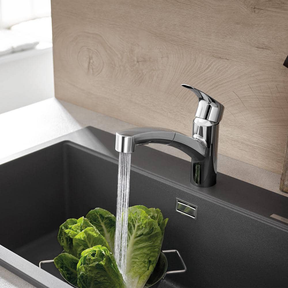 Eurosmart 7" Chrome Dual Spray Pull-Out Kitchen Faucet