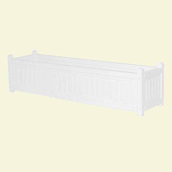 Eagle One Nantucket 48 in. x 12 in. White Recycled Plastic Commercial Grade Planter Box