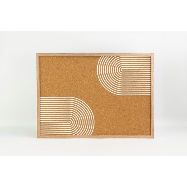 WallPOPs 23.50 L in. x 17.50 in. W x 0.81 H in. Brown and Black Floral Branch Printed MDF Framed Cork Memo Board
