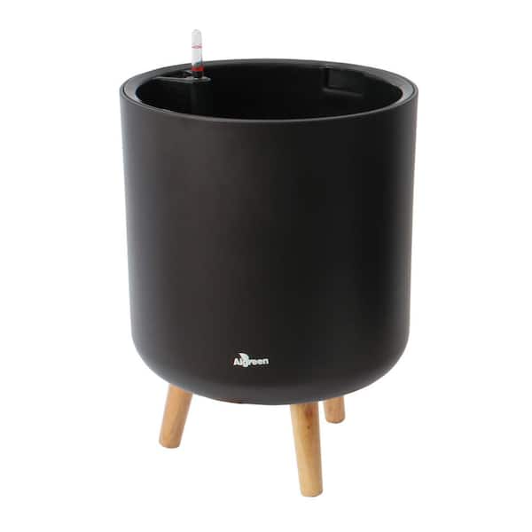 Algreen PRODUCTS Modena 12.7 in. Matte Mocha Self Watering Planter with Stand