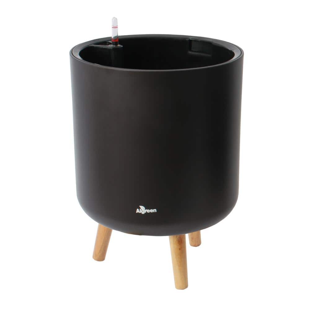 Modena 12.7 in. Matte Mocha Self Watering Planter with Stand