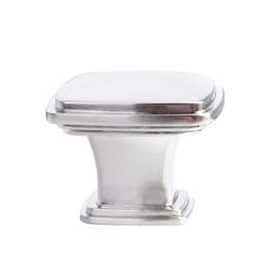 1-1/4 in. Satin Nickel Traditional Square Cabinet Knob (10-Pack)
