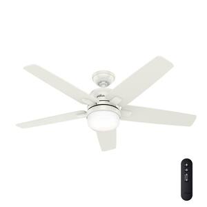 Cavera II 52 in. Indoor Fresh White Wifi-Enabled Smart Ceiling Fan with Light Kit and Remote
