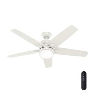 Cavera II 52 in. Indoor Fresh White Wifi-Enabled Smart Ceiling Fan with Light Kit and Remote