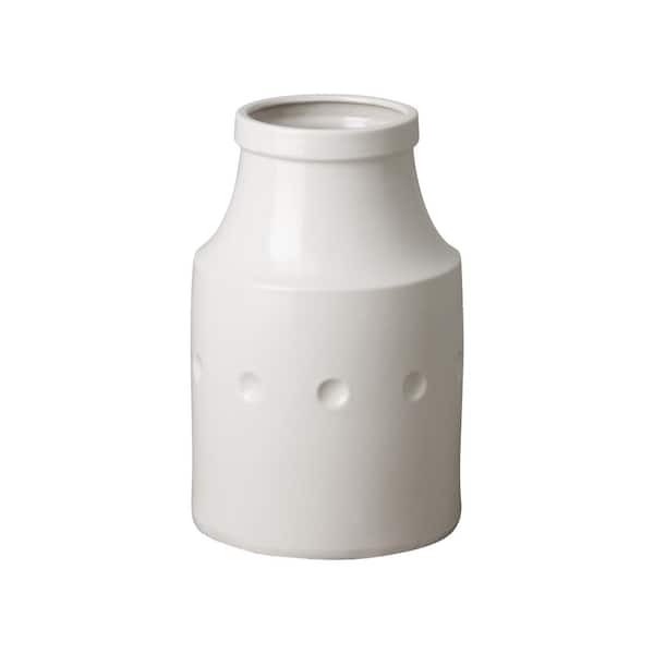 Emissary 14.5 in. White Ceramic Milk Jug Vase