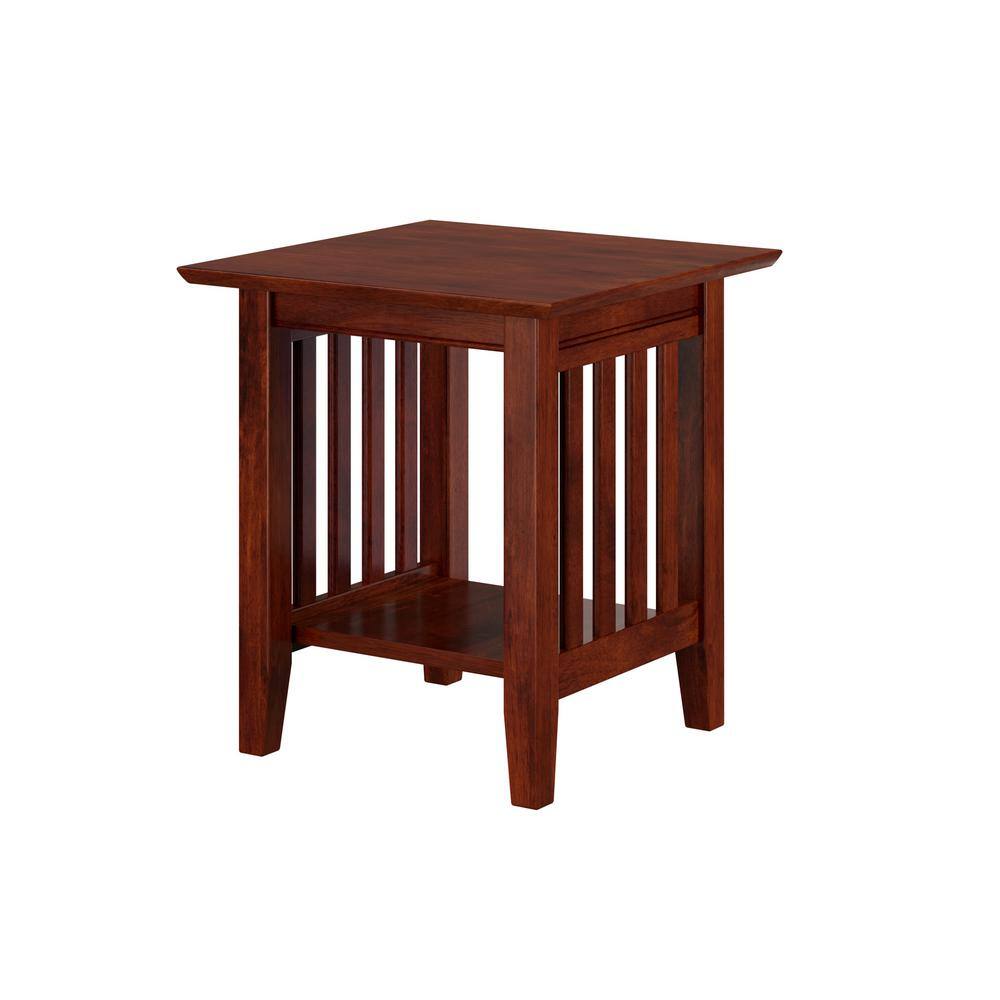 Walnut Mission Style Rectangular End Table