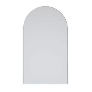 22 in. W x 38 in. H Framed Arched Bathroom Vanity Mirror in White