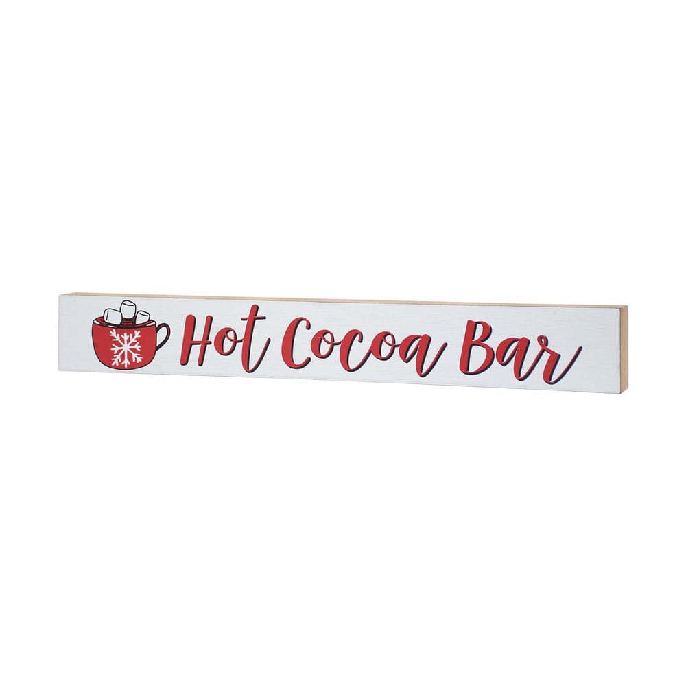 2.5 in. Wood Hot Cocoa Bar Sign Christmas Tabletop Sign -  PARISLOFT, SG2209