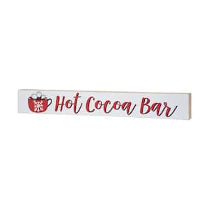 2.5 in. Wood Hot Cocoa Bar Sign Christmas Tabletop Sign